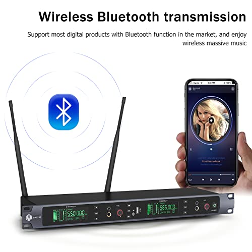 Image of W IN-MIX EM200 UHF Wireless in-Ear Monitor System - 2-Channel with 2 Bodypacks Mono IEM System, PLL Technology, 300ft Range, Ultra-Low Latency for Live Stage, Recording Studio & Musicians