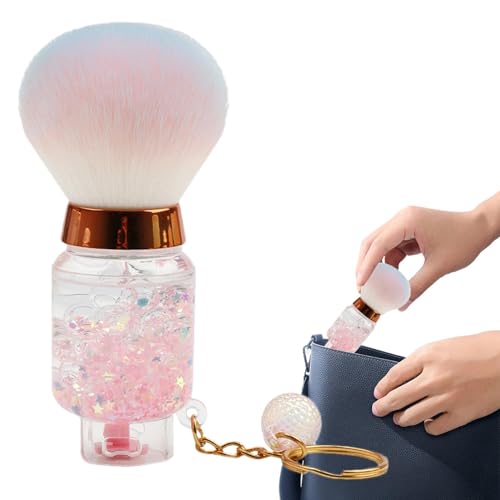 COMFOLIVING Brocha para polvo de ajuste suelto, brochas de maquillaje para rubor de uñas, brocha de maquillaje facial, brocha de maquillaje iluminador para mujeres, niñas y adultos