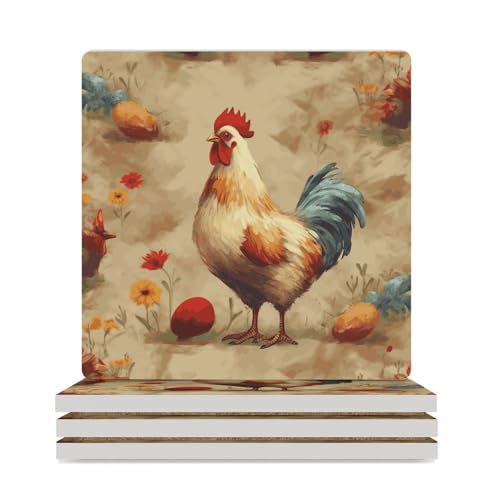 Dessous de verre poule pour table basse, set de table réutilisable haut de gamme