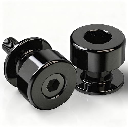 Image of RENO 10MM Swingarm Spools Sliders Stand, 304 Stainless Steel M10 x 1.25 Motorcycle Frame Sliders Fit for BR125 KLE650 EN650 EX250F EX300 Z1000 Z750 ZRX1200 ZX1200 ZX600 ZX636 Ninja (Black, 2 Pcs)