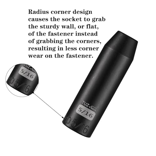 Image of 3 /8 inch Square Drive 5 /16 inch SAE Impact Socket,Hex Deep Socket Design,CR-MO Steel for Nut repair for Any Application