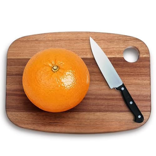 Tabla de cortar pequeña rectangular de madera de acacia 22.31x16.26 cm miniatura 1