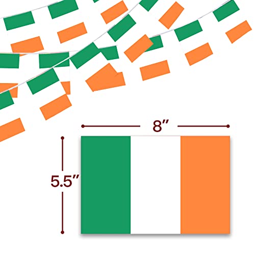 Image of Anley Ireland String Flag Pennant Flags, Patriotic Events 17th of March Saint Patrick's Day National Day Decoration Sports Bars - 33 Feet 38 Flags