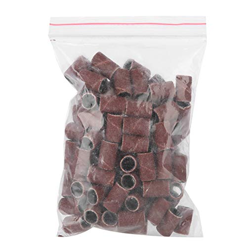 100 piezas tiras de lijado de uñas grano 180 manicura pedicura taladro de uñas accesorio de máquina de uñas dedicado tiras de anillo de lijado conjunto de piezas de lijado