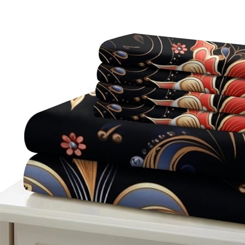 Housse fleur de couette 3 pieces set king linge de lit botanique 3D - 6