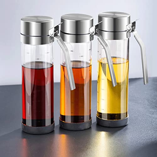 Aceitera de vidrio grande e impermeable para aliñar ensaladas y cocinar 4