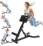 Roman Chair,Foldable Back Extension Machine,Adjustable Ab Back Extension Machine,Core Strength Trainer,Back Exercise Machine for Glute,Ab Workouts,Full All-in-One Body Workout&Home Gym Fitness