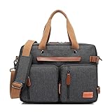 VITARVIX Laptoptasche Messenger Bag 17,3 Zoll Handtasche Büro Aktentasche, multifunktionale Notebook-Computertasche für Business Casual oder Schule, Rucksack für Männer/Frauen dunkelgrau