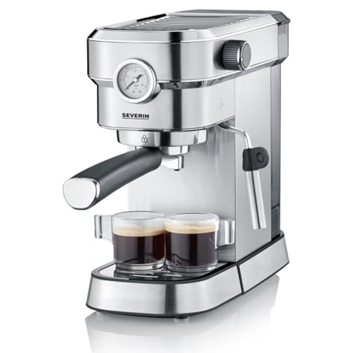 SEVERIN Espressomaschine 'Espresa Plus', Siebträgermaschine mit 3 Einsätzen, Kaffeemaschine mit...