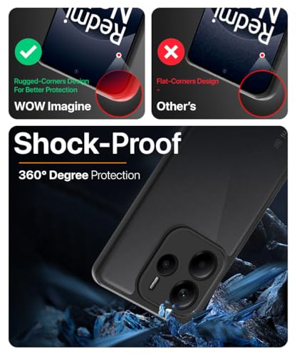 Image of WOW IMAGINE Translucent Hybrid Back Case Cover for Redmi Note 14 SE 5G | Redmi Note 14 5G Smoked Matte Back | Shock Proof 360 Degree Protection | Protective Hard Case - Matte Black
