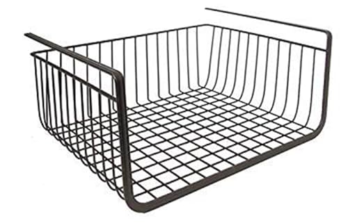 Image of Styleys Metal Under Shelf Basket Wire Rack for Extra Cabinet Storage 15.5-inch (1 Pcs Black) - S11027, Tiered Shelf