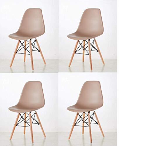 Millhouse High Quality Dining Chairs Retro Side Dining Office Lounge Chair (Latte, 4)