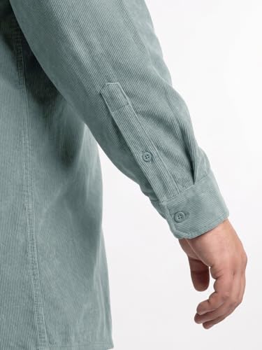 Image of Urbano Plus Men's Corduroy Full Sleeve Regular Fit Solid Overshirt with Utility Pockets