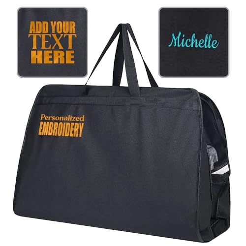 Personalized Gusseted Garment Bags for Travel- Custom Breathable Black Suit Bags With Two Mesh Pockets for Men and Women - Ideal for Travel, Suites Cover, Shoes and Storage with Carry Handle