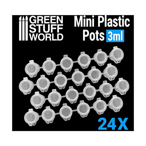 Mini flacons en plastique 3ml avec compte-gouttes précis Green Stuff World, lot de 24