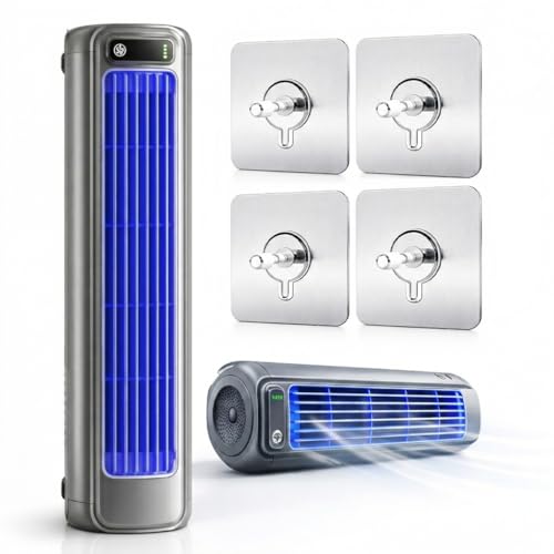 Cooling Ace - 2026 New Cooling Ace Portable Air Conditioner, 3-Speed CoolingFan Personal Evaporative Air Cooler with LED Touch Screen & USB Rechargeable for Bedroom, Office & Home (1*PC + 4 Hooks)