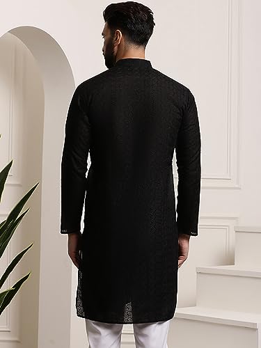 Image of SOJANYA Elegant Pastel Color Embellished Kurta for Men | Minimal Embroidery Festive & Ethnic Wear