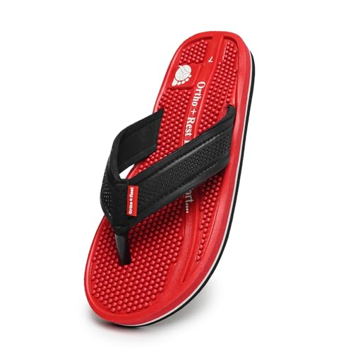 Image of Ortho + Rest Doctor Orthopedic Slippers for Men | Anti-Skid Flip Flops with Acupressure Massage Footbed | Extra Soft and Comfortable Doctor-Recommended Chappal for Pain Relief