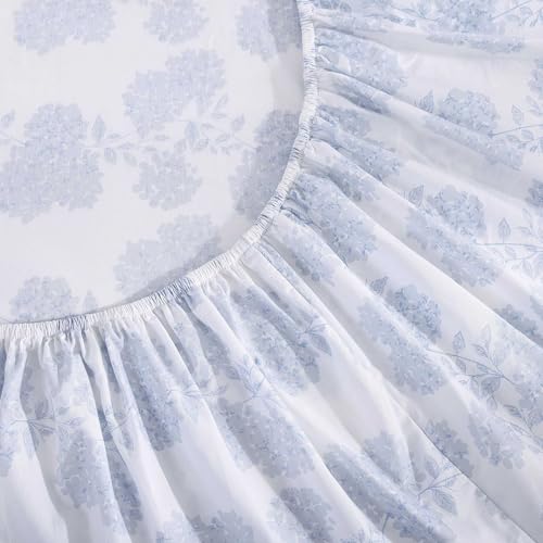 Image of Stone Cottage - Sheet Set, Crisp & Breathable Percale Cotton Bedding with Matching Pillowcases, 200-Thread Count, Deep Pocket, Vintage Inspired Home Essentials (Fairfield Blue, King)