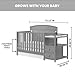 Oxford Baby Pearson 4-in-1 Convertible Crib & Changing Station, Dove Gray, GreenGuard Gold Certified