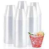 JollyPack 300 Pack Clear Plastic Cups 9 oz Disposable Cups Transparent Plastic Drinking Cups, Plasti