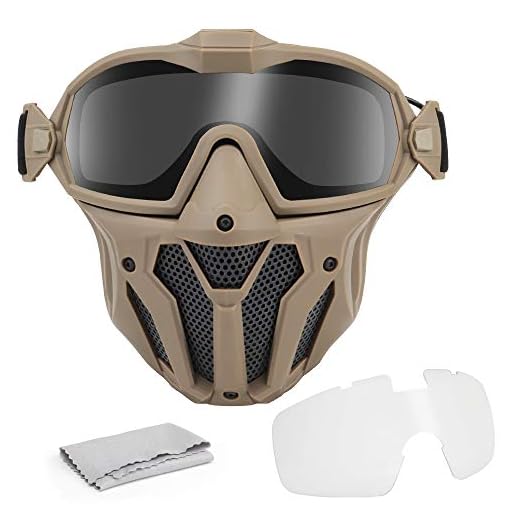 OAREA Tactical Mask Detachable Goggle with Anti-Fog Fan System Full Face Protective CS Wargame Combat Airsoft Paintball Accessories