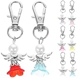 NULYLU Llaveros de Ángel para Boda Alas, 8 Piezas de Aleación de Zinc y Plástico, Detalle Elegante para Invitados en Fiestas y Comuniones Color Aleatorio