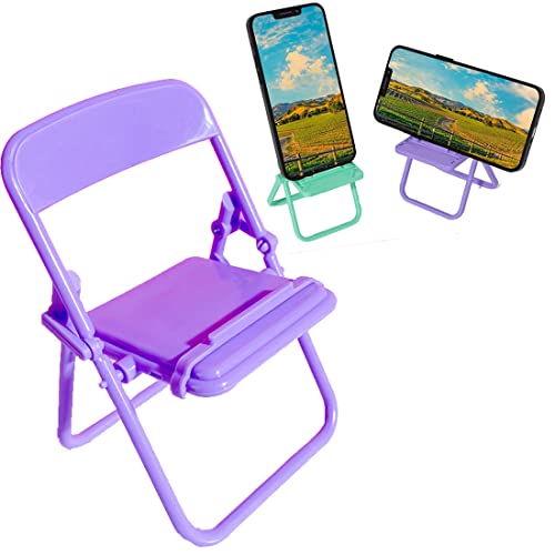 Mini Chair Shape Cell Phone Stand,Titular Universal Creativo Lindo del Teléfono del Color del Caramelo para Tabletas de Escritorio y Teléfonos Móviles (Morado) Cover