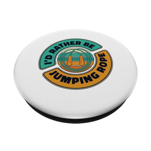 I'd Rather Be Jumping Rope Skipping Jumping Speed Jump Rope PopSockets Swappable PopGrip, Black - Image 2