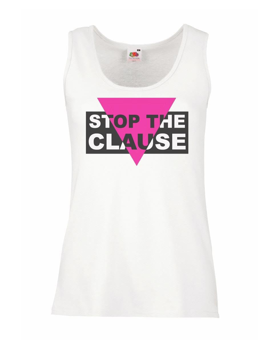 The Dragons Den Women's White 1980'S Stop The Clause Gay Rights Protest Vest [Xl]