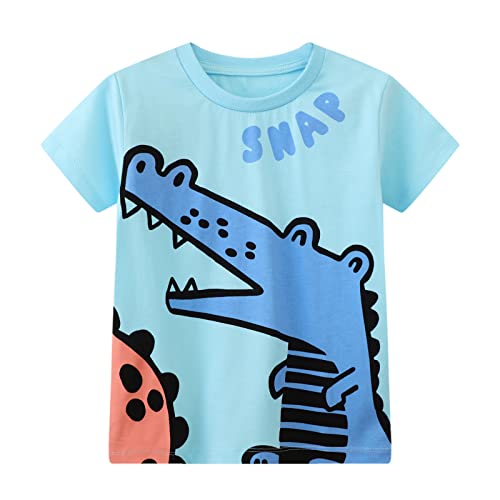 Image of Toddler Boys' Short Sleeve Tees Cotton Casual Graphic Crewneck Summer Top Clothes T-Shirts