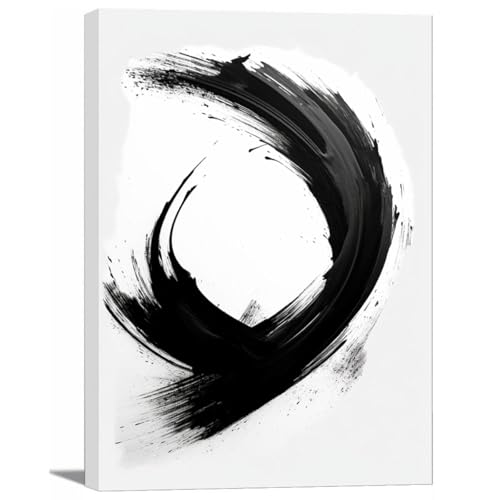 Peinture pour salon moderne noir et blanc 30x45cm : résout vos murs vides