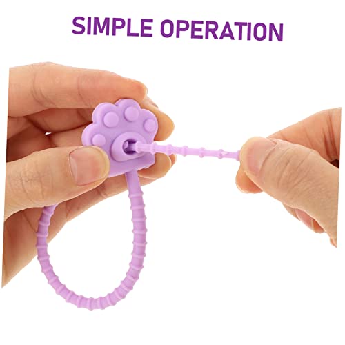 Uonlytech 20 piezas de bridas de silicona para gestión de cables, reutilizables y fáciles de usar miniatura 4