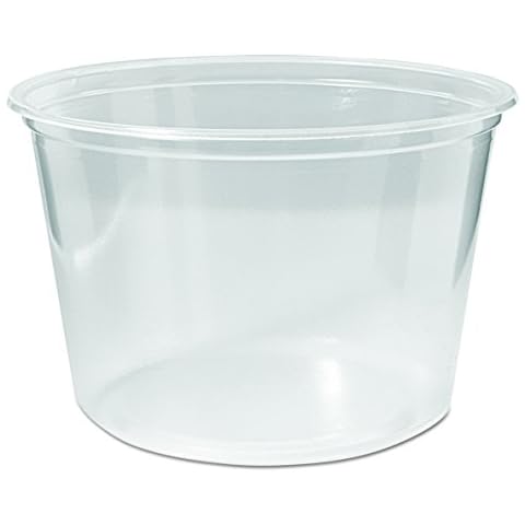 Pro-Kal PK16S-C 16 oz Capacity, 4.6" Top Width x 3.5" Bottom Width x 3" Height, Clear Polypropylene Microwavable Deli Container w/o Lid (Case of 500) Cover