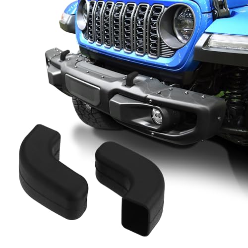 ASUBHA 2PCS Factory Bumper Tow Hook Covers, Trailer Hitch Covers, Front Bumper Tow Hook Rubber Sleeve Protectors, Trailer Hitch Protection Accessories for Most Cars