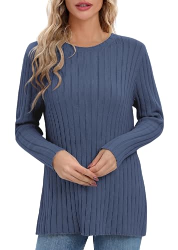 Image of Urban CoCo Women's Lightweight Crewneck Pullover Sweaters Long Sleeve Fall Knitted Sweater Tops