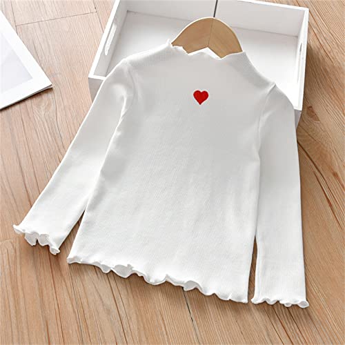 Girls Sweaters Heart Print Long Sleeve Crewneck Ribbed Knit Pullover Stretch Fall Winter Cozy Top Kids Casual Clothes3