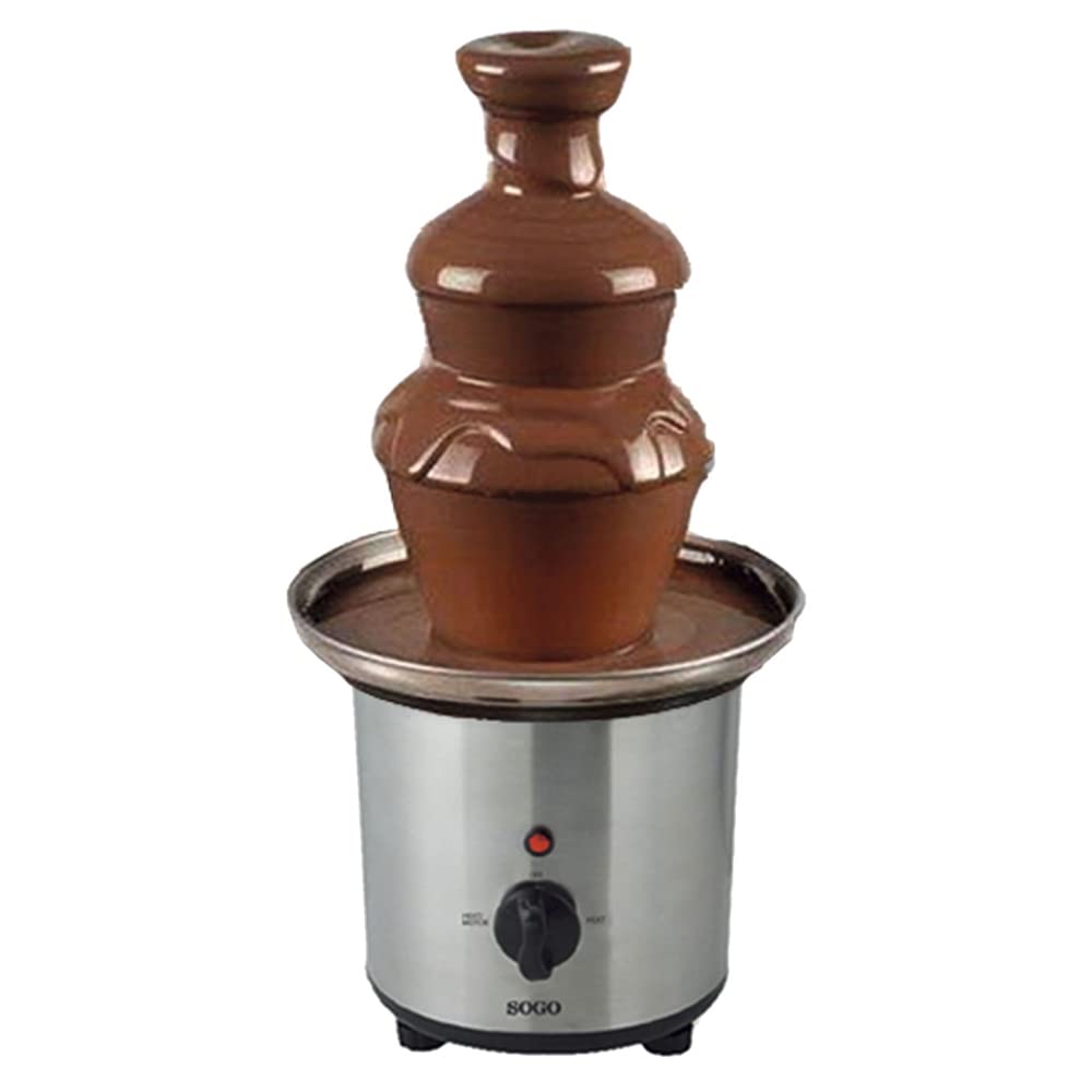 SOGO Fuente de chocolate eléctrica 60W de acero inoxidable - Fuente de chocolate cascada con 3 niveles - Fuente chocolate ideal para fiestas y postres - Fuente desmontable fácil de limpiar