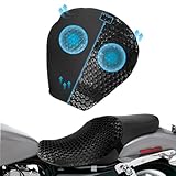 TrekBliss Shock Absorption Motorcycle Gel Seat Cushion,Large 3D Honeycomb Structure Highly Elastic Motorcycle Seat Cushion, Motorcycle Cushion Accessories is Soft and Comfortable for Long Rides.