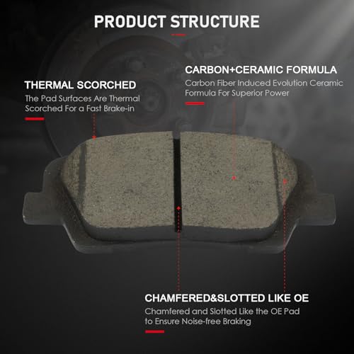 Image of cciyu D1916 Rear Ceramic Disc Brake Pads Kit For Hyundai For Santa Fe 2017-2018,For Santa Fe Sport 2017-2018,For Santa Fe XL 2017-2019,For Kia For Sorento 2016-2020