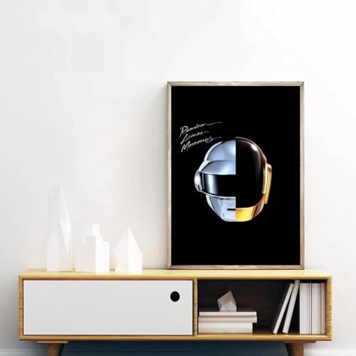 BMGKYAGL Daft Punk Random Access Memories Album de musique Couverture Toile Affiche Rap Hip Hop Pop Musique Star Décor à la maison 50x70cm Sans cadre