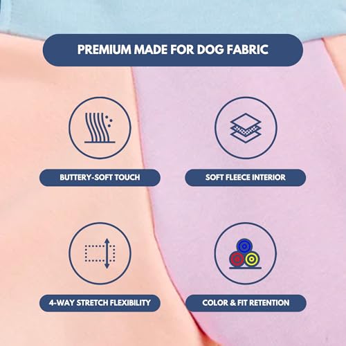 Image of Spark Paws Dog Hoodie - Premium Dog Sweater for Small, Medium, and Large Dogs | Warm Outfits for French Bulldogs, Pitbull, Puppy, Winter Jacket Alternative - Cotton Candy - L