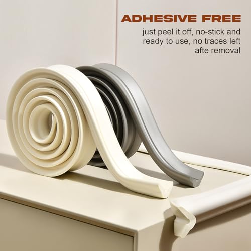 Image of BAYBEE Corner Protector for Baby, Baby Proofing Cushion Guards with 6.5ft Edge Strip & 10 Pcs, Child Safety Protector for Furniture, Table Corners Edge Protector for Kids (Cream)