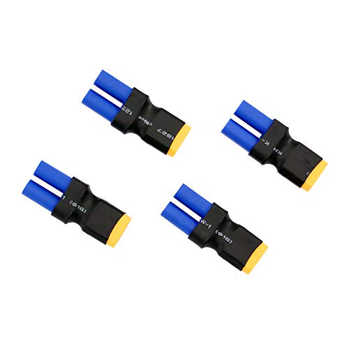 4 conectores adaptadores EC5 hembra a XT60 macho BDHI miniatura 3