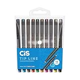 Caneta hidrográfica Tip Line 0.4mm com 10 cores Cis