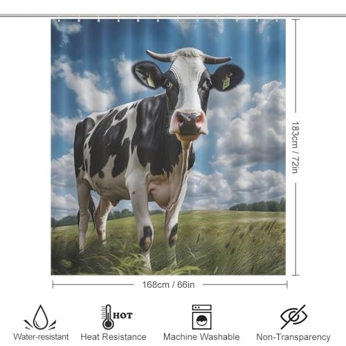 Rideau de douche vache résistant et durable de haute qualité - 4