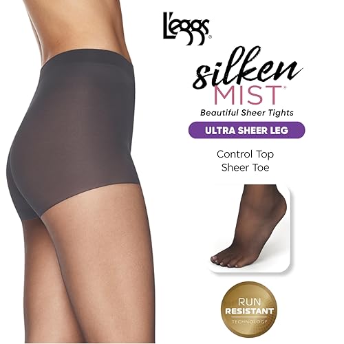 Image of L'eggs Silken Mist Women's Run Resist, Control Top, Sheer Toe, Ultra Sheer Tights