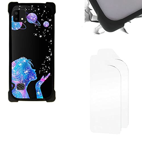 Oujietong Coque Compatible avec Sosh Soshphone 2021 5.99 Pouces Coque Etui Housse + Film Protecteur Fond de Panier Dur PC + Bordure Souple épaissie KB-SNXQ