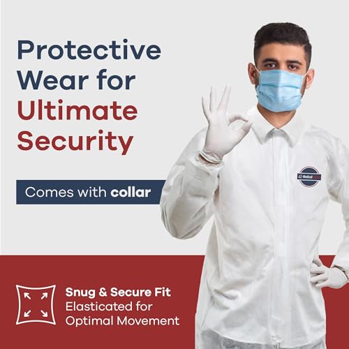 Medical Nation Hazmat Suits Disposable | 25 Pack | Light Duty Disposable Coveralls Men | with Collar - Overall Protective Chemical Suit for Men & Women, Disposable Paint Suit - 4XL - image 3