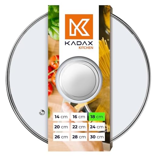 KADAX Pandeksel universeel deksel van glas met zilveren handgreep hittebestendig deksel in verschillende maten pannendeksel glazen deksel voor pan pan (18 cm)